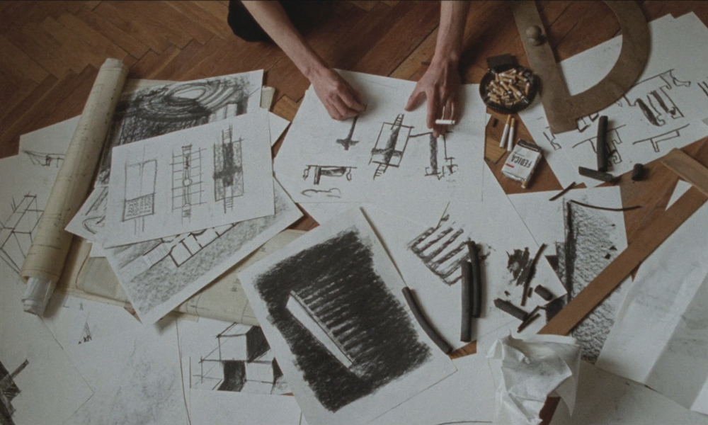 Brutalist Architect sketching